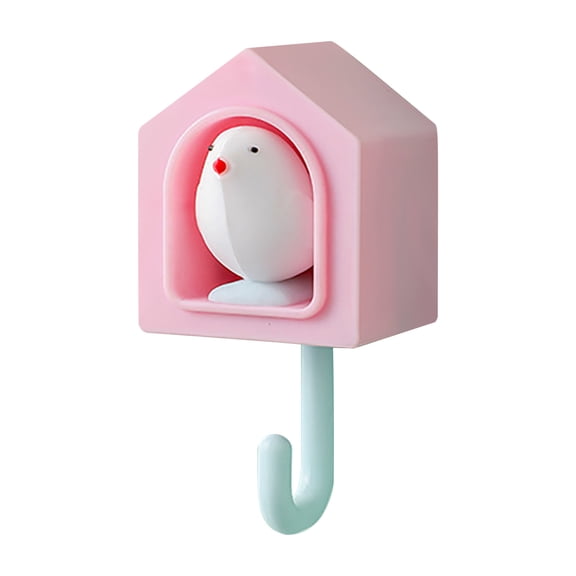 Vikakiooze 2023 Home Storage and Organization Cute Cartoon Bird Hook Punching Free Strong Adhesive Hook Wall Coat Hook Multifunctional Household Hook