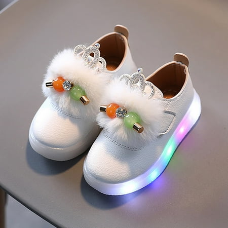 

〖TOTO〗Girls Sneakers Light Led Sneakers Shoes Children Kids Luminous Sport Baby Girls Princess Baby Shoes