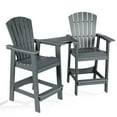 thumbnail image 5 of Aoodor Tall Adirondack Chairs Set of 2, HDPE Outdoor Bar Stools with Connecting Tray, Patio Furniture for Backyard, Garden, or Balcony (Gray), 5 of 10