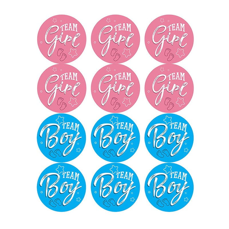 Pack De 8 Insignias De Revelación De Género – 4 Azules (Chico) Y 4 Rosas (Chica) De 4.5 Cm, Perfectas Para Fiestas Y Decoración