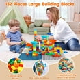 thumbnail image 4 of Toddlers Activity Table 7 in 1 Kids Activity Table and Chairs Set with 152Pcs Large Marble Run Building Blocks, Sand/Water Table, Kids Learning Play Table Toys for Girls Boys Toddler,Dark Blue, 4 of 14