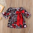 thumbnail image 4 of CANIS Robe d'Été pour Tout-Petits Filles Bébé Nœud Papillon Imprimé Amour Saint-Valentin Fête, 4 of 5