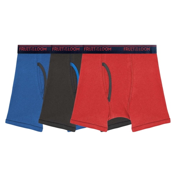 Bóxer Fruit of the Loom Para niño, algodón sustentable, multicolor, 3 piezas, talla M