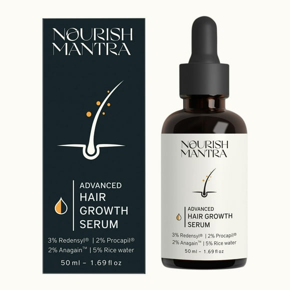Nourish Mantra - Advanced Hair Growth Serum For Women & Men | Made With Redensyl, Anagain, Procapil & Rice Water | Prevents Hair Fall & Thinning | Pr
