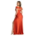 thumbnail image 2 of Womens Rust Evening Formal Wedding Long Off The Shoulder Sleeveless Sheath Plus Size Dress, 2 of 4
