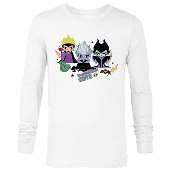Disney Villains Chibi Don’t Call Us Cute - Long Sleeve T-Shirt for Men - Customized-White