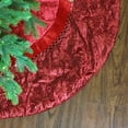 thumbnail image 3 of Northlight 60" Red Velvet Damask Sequin Embroidered Poinsettia Trimmed Scalloped Edge Christmas Tree, 3 of 4