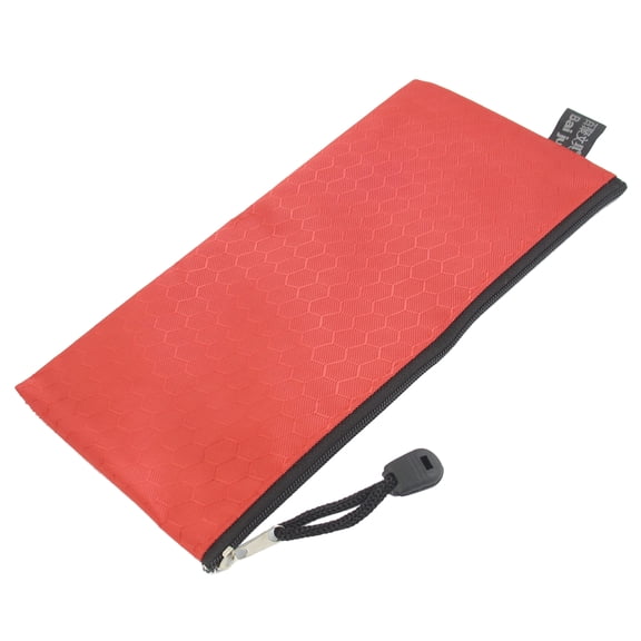 Uxcell Canvas Zipper Closure Pencil Writing Instruments Bag Holder Red