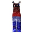 thumbnail image 6 of Wiyuqeen 4th of July Linen Overalls Womens Sleeveless Linen Jumpsuits Vintage Red White and Blue Romper Jumpers Plus Size Harem Overalls with Pocket, 6 of 6
