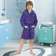 thumbnail image 5 of FORMRS Niños Bathrobe Unisex Hooded Robe Soft Plush Pajamas Sleepwear, Size 2-3T, Dark Mushrooms Pattern, 5 of 7
