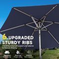 thumbnail image 3 of TOTAL 7.5FT Patio Umbrella Outdoor Market Umbrella with Silver Aluminum Pole, UV Resistant Canopy, Wind Vent, Tilt & Crank System, Perfect for Patio, Garden, Deck, Pool, Outdoor Dining, Navy Blue, 3 of 7