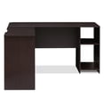 thumbnail image 2 of Pemberly Row Engineered Wood L-Shaped Desk with Bookshelves in Espresso, 2 of 5