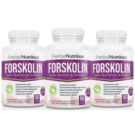 SALE THREE PACK - Pure Forskolin Extract - Three 90 Count Bottles 250mg A 20% Extract of Pure Coleus Forskohlii