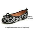 thumbnail image 5 of Family Gifts Women's Ballet Shoes Comfortable Slip on Round Toe Flat Casual Shoes Women's Fashionable Casual Style Bow Flower Print Moccasins Work Flat Shoes Silver 41, 5 of 9