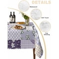 thumbnail image 2 of Spring Floral Table Cloth, Waterproof Tablecloth for Square Tables, Dark Purple Flowers Patchwork Grid Bohemia Reusable Washable Fabric Table Cover for Restaurant Kitchen Dining Tables 60"x60", 2 of 9