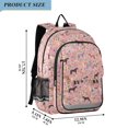 thumbnail image 2 of FORMRS Kids Backpack for School Unisex 17" Casual Bookbag Travel Daypack with Compartment Pockets, Pink Floral Horses Pattern, 2 of 7