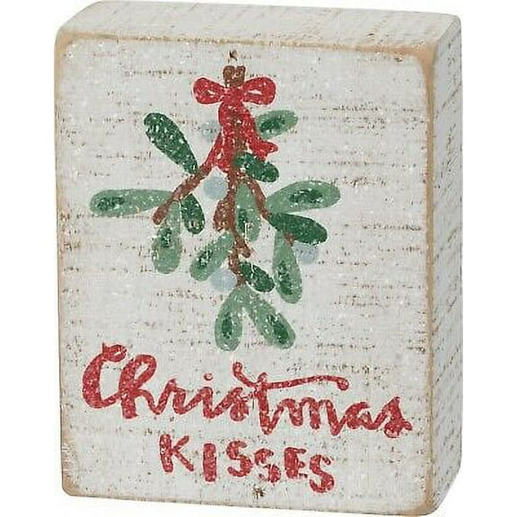 Primitives By Kathy Christmas Kisses Slat Sign 4" x 5"