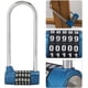 thumbnail image 4 of Cerradura con código de seguridad en forma de U de 5 dígitos, candado extra largo para puerta de gabinete, cerradura para taquilla (azul), 4 of 5