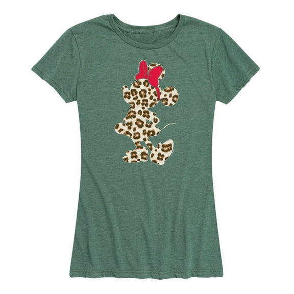Disney - Minnie Leopard Print Silhouette - Women's Short Sleeve Graphic T-Shirt