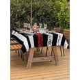 thumbnail image 3 of Outdoor Tablecloth with Umbrella Hole for Patio/Picnic/Party/Camping, American Flag Waterproof Table Cloth Rectangle Table Cover Washable, Cute Sloth Star Striped Flag Viintage Black (60"x 120"), 3 of 8