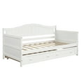 thumbnail image 2 of [US IN STOCK] Twin Wooden Daybed with Trundle Bed,&nbsp;Sofa Bed for Bedroom Living Room,White, 2 of 9