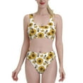 thumbnail image 2 of Picia Sunflowers and Bees Women's High Waisted Bikini Scoop Neck Swimsuit Two Pieces Bathing Suit-XX-Large, 2 of 8