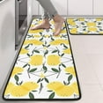 thumbnail image 2 of Kitchen Rugs Sets Of 2,Yellow Lemon Fruit Leaves White Pattern Anti Fatigue Kitchen Mat Rugs Non Slip Washable,Decorative Kitchen Floor Mats for Kitchen,Sink,Laundry,17"x47"+17"x47", 2 of 5