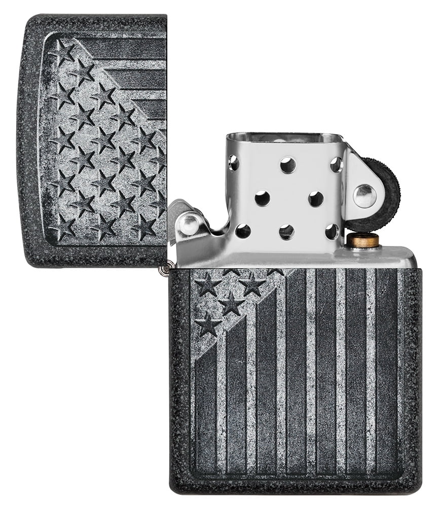 Zippo Stars and Stripes Design Iron Stone Pocket Lighter