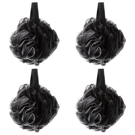 Bath Sponge, Bath Shower Loofah Sponge, Bath Mesh Pouf ,Shower Ball Body Scrubber Set of 4