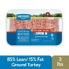 Honeysuckle White® 85% Lean / 15% Fat Ground Turkey Tray, 3 lbs.