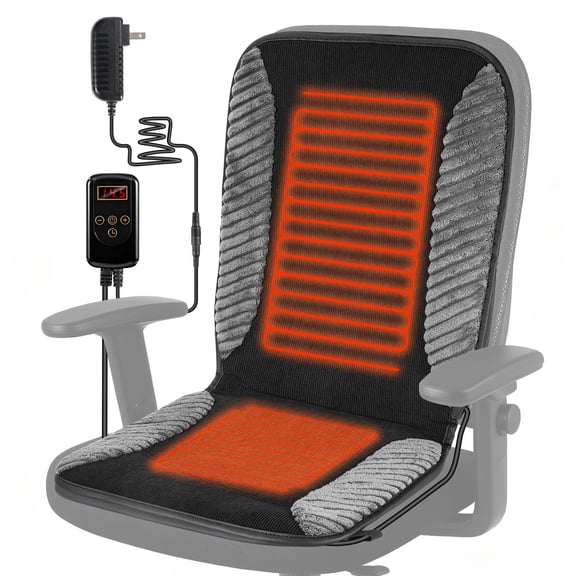 TISHIJIE Heated Seat Cushion for Office Chair, Back and Seat Warmer Pad, Heated Chair Pad with 110V Adapter