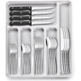 thumbnail image 1 of Juego de cubiertos martillados de 49 piezas con organizador, cubiertos de acero inoxidable de alta resistencia para 8, juegos de cubiertos con cuchillos para carne, a prueba de óxido, pulido espejo,, 1 of 6