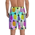 thumbnail image 4 of Lsque Graffiti Pineapples Mens Sleep Pajama Shorts,Short Pajama Pants, Cotton Ultra-Soft Knit-3X-Large, 4 of 9