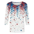 thumbnail image 5 of Cavosen Patriotic T Shirts for Women Petite Patriotic 3/4 Sleeve Crewneck Tops American Flag Print T Shirts Lady XL Independence Day Casual Shirts Funny 4th of July Tunic Tees 2025 Patriotic Outfits, 5 of 5
