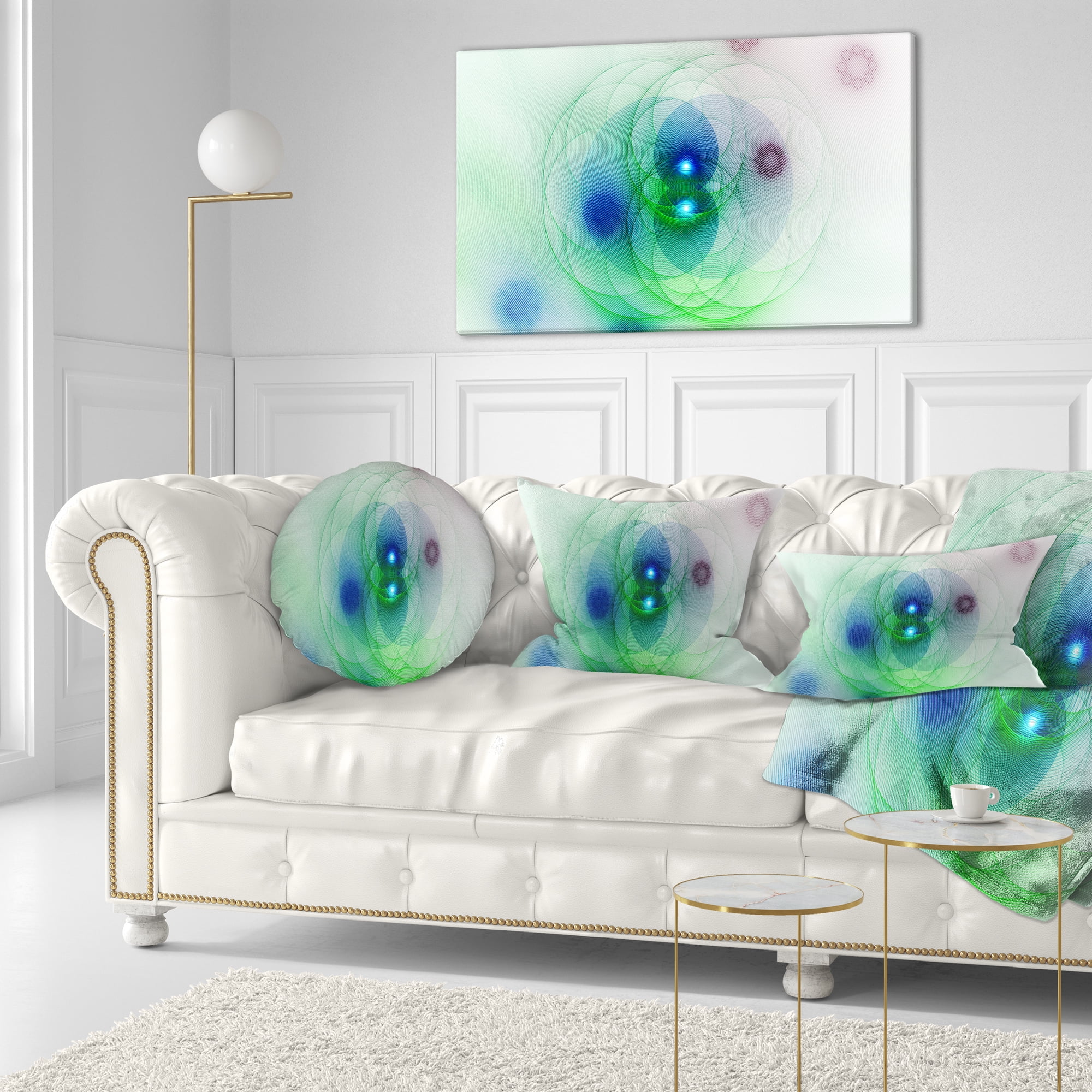 Designart Merge Colored Spheres. - Abstract Throw Pillow - 12x20