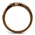thumbnail image 4 of Womens Brown Ring Anillo Para Mujer Stainless Steel Ring with Top Grade Crystal in Clear, 4 of 4