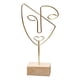 thumbnail image 1 of Figura decorativa Cara Personaje abstracto Escultura Sombrero Soporte de exhibición Cara Oro Zulema Escultura de cara abstracta, 1 of 8
