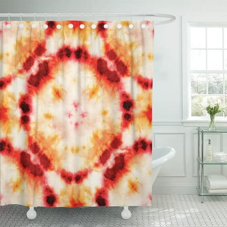Pknmt Tie Dye Pattern Of Yellow And Red Color Shower Curtain 60x72