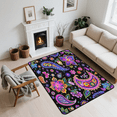 thumbnail image 7 of CURLYOOT Floral Area Rug 3x5 Ft Rugs for Entryway Entrance Kitchen, Washable Non Slip Colorful Paisley Indoor Floor Carpet for Bedroom Living Room, 7 of 7
