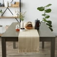 thumbnail image 3 of Camino de Mesa DII 33x183 cm Algodón Taupe con Flecos, 3 of 8
