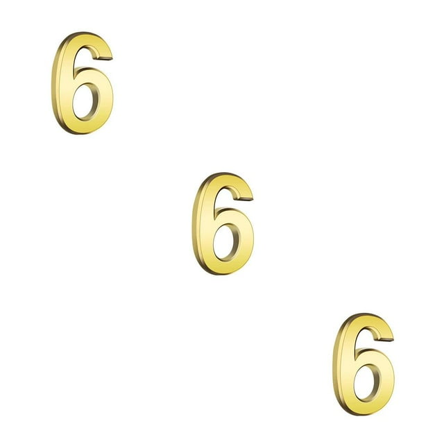 maskred Numéros de Maison pour Extérieur Style Simple Panneaux Numériques Accessoires de Marquage Numéro Exquis Numéro 6 3 Pcs