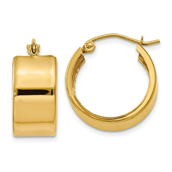 Real 14kt Yellow Gold Hoop Earrings; for Adults and Teens; for Women and Men