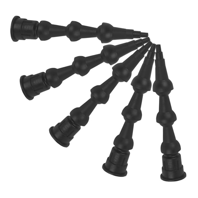 Raindrops 5Pcs Extendable Black Caulk Nozzle Tips for Home Use ABS Material Bendable for Corners