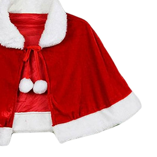 Runquan 2xRed Velvet Cape Dress up Christmas Costume Cloak for