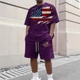 thumbnail image 4 of 2 Piece 4th of July Short Set Beach Outfits for Men American Flag Patriotic Shirt and Shorts Set Summer Relaxed Fit Short Sleeve and Shorts Independence Memorial Day Matching Sets, 4 of 4