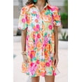 thumbnail image 4 of FOLUNSI Floral Babydoll Dress: Spring Puff Sleeves - Pink Charm, 4 of 8