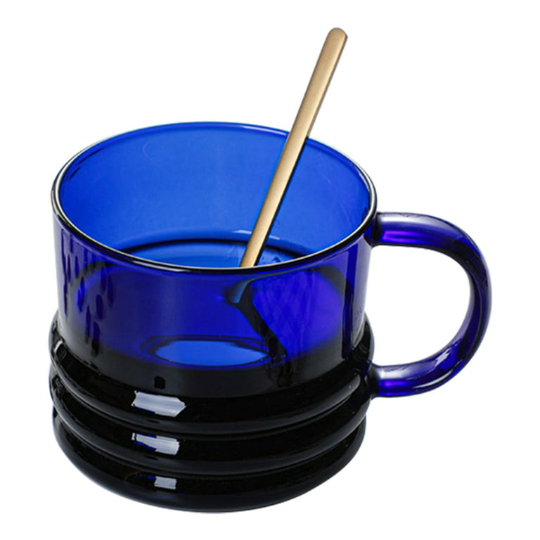 HOMEYES Glass Cup Crystal Coffee Mug Kinds of Drinking Jars for Water, Tea,  Latte (350 ml)