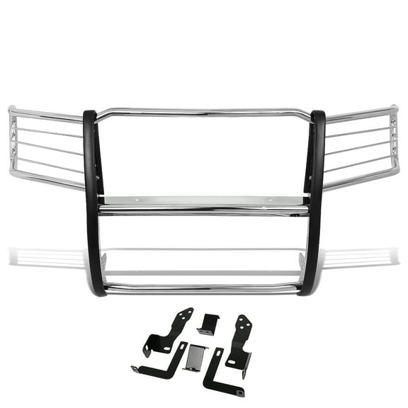 DNA Motoring GRILL-G-080-SS For 2011 to 2014 GMC Sierra 2500HD 3500HD Stainless Steel Front Bumper HeadLight Grille Brush Guard 12 13