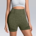thumbnail image 4 of Women's High Waisted Yoga Shorts, Tummy Control Booty Lifting Workout Shorts, Compression Running Gym Shorts for Women, Athletic Fitness Shorts Blackish Green L, 4 of 9