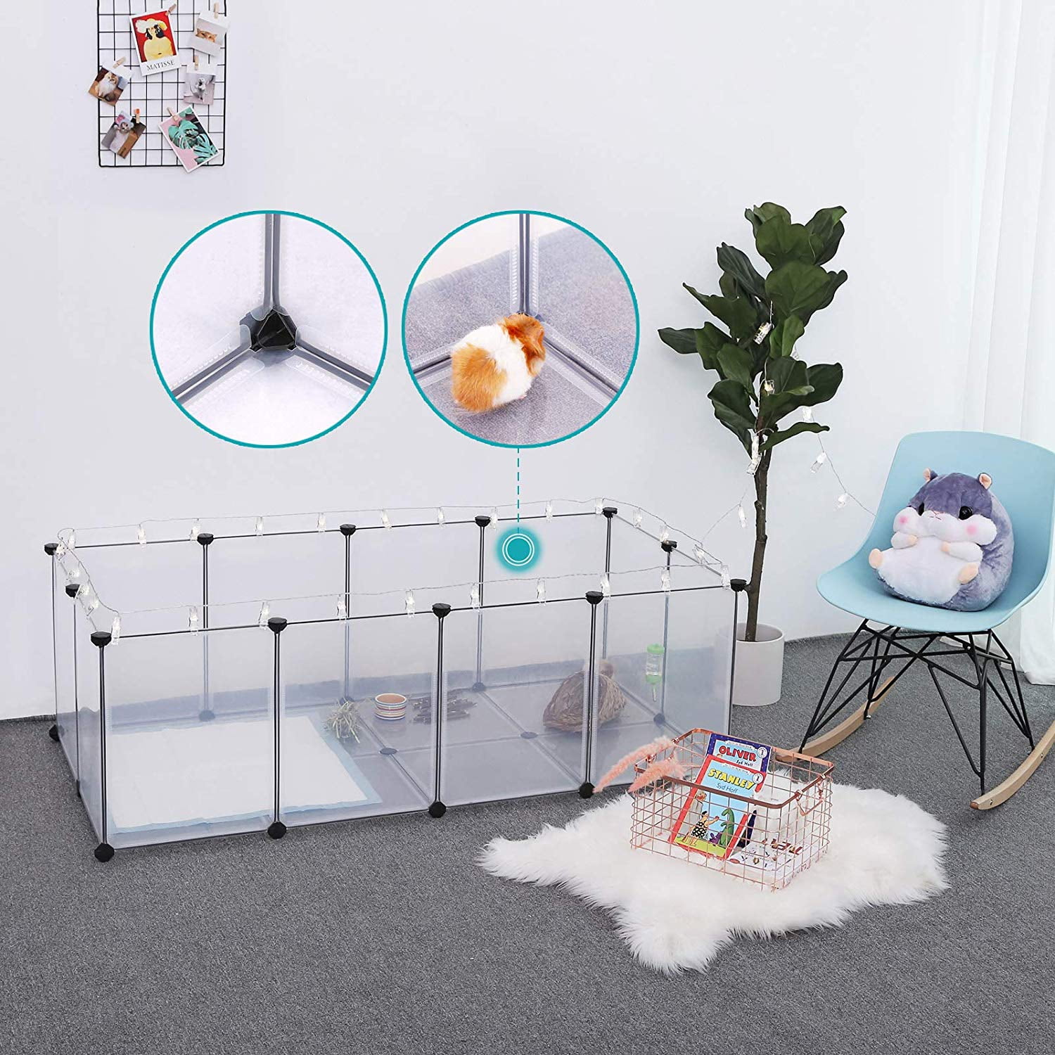 Small Animal Guinea Pig Pet Exercise Portable Playpen Panel Fence Portable Pet 